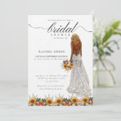 パンパスグラス結婚ズガウンボホブライダルシャワー 招待状 (スタンド正面)