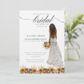 パンパスグラス結婚ズガウンボホブライダルシャワー 招待状 (スタンド正面)