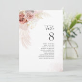 パンパスグラス結婚ズテーブルナンバーテラコッタカード 招待状 (スタンド正面)