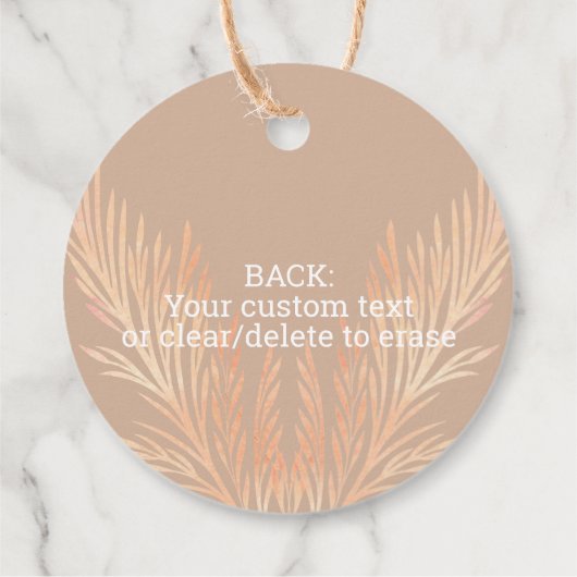 パンパスグラス結婚ズトレンディーボホサンキュー フェイバータグ (裏面)