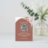 パンパスグラス結婚テラコッタのウェブサイトQRコード エンクロージャーカード (スタンド正面)