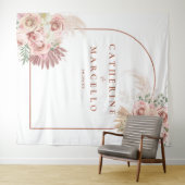 パンパスグラス結婚テラコッタの写真の背景 タペストリー (インサイチュ(横))