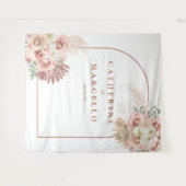 パンパスグラス結婚テラコッタの写真の背景 タペストリー (正面(横))