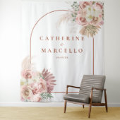 パンパスグラス結婚テラコッタの写真の背景 タペストリー (インサイチュ)