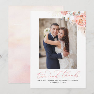 パンパスグラス結婚ピンクフローラありがとう サンキューカード