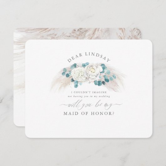 パンパスグラス緑の花嫁の提案 招待状 (正面/裏面)