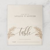 パンパスグラス自然ボヘミ結婚アンのテーブル プレイスカード (外部開封)