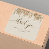 パンパスグラス自然ボホエキゾチック結婚の感謝 スクエアシール