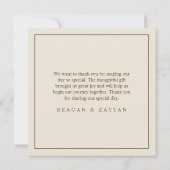 パンパスグラス自然ボホ結婚のサンキューカード サンキューカード (裏面)