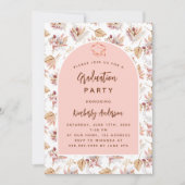 パンパスグラス花バラ金ゴールド卒業パーティー 招待状 (正面)