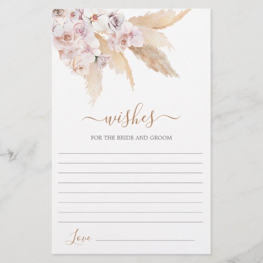 パンパスグラス花嫁カードを願う (正面)