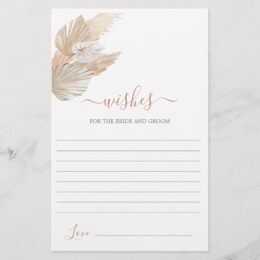 パンパスグラス花嫁カードを願う (正面)