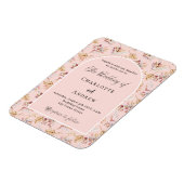 パンパスグラス花模様バラ金ゴールド結婚式招待状 マグネット (左側)