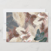 パンパスグラス葉ズボヘ自然ミアン日付を保存 招待状 (裏面)