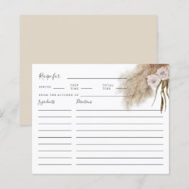 パンパスグラス葉ブライダルシャワーレシピカード