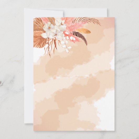 パンパスグラス蘭開花赤ちゃんシャワーありがとう サンキューカード (裏面)