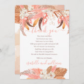 パンパスグラス蘭開花赤ちゃんシャワーありがとう サンキューカード (正面/裏面)