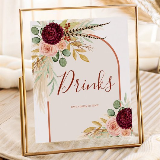 パンパスグラス西素朴ドリンク店の看板 ポスター