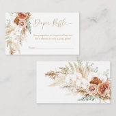 パンパスグラス赤ちゃんシャワーおむつラッフルカードインサート エンクロージャーカード (正面/裏面)