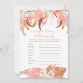 パンパスグラス赤ちゃんシャワー単語スクランブルゲームカード 招待状 (正面)