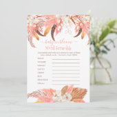 パンパスグラス赤ちゃんシャワー単語スクランブルゲームカード 招待状 (スタンド正面)