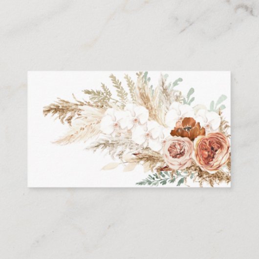 パンパスグラス赤ちゃんシャワー本のリクエストベビー エンクロージャーカード (裏面)