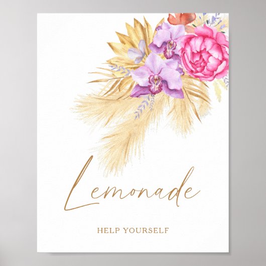 パンパスグラス赤ちゃんシャワー – Lemonade ポスター (正面)
