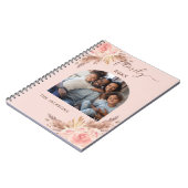 パンパスグラス赤面ピンクフローラ家族の写真 ノートブック (左側)