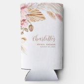 パンパスグラス赤面ピンクフローラ |ブライダルシャワー スリム缶クーラー (裏面)