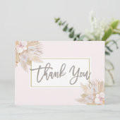 パンパスグラス赤面ピンク サンキューカード (スタンド正面)