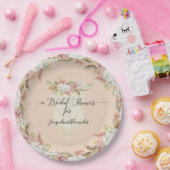 パンパスグラス赤面フローラ葉ブライダルシャワー ペーパープレート (パーティー)