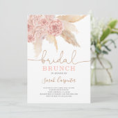 パンパスグラス赤面ブライダルシャワーブランチ招待 招待状 (スタンド正面)