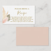 パンパスグラス赤面ブライダルシャワーレシピカード エンクロージャーカード (正面/裏面)