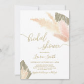 パンパスグラス赤面ブライダルシャワー招待 招待状 (正面)