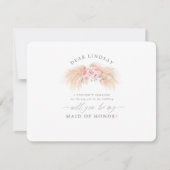 パンパスグラス赤面ブライデスメイドプロポーザル招待状 招待状 (正面)