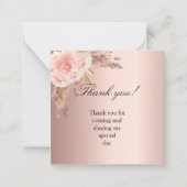 パンパスグラス赤面感謝していバラユー ノートカード (正面)