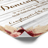 パンパスグラス踊り足ビーチサンダル結婚ズサイン ポスター (角)