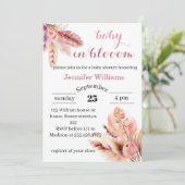 パンパスグラス開花の女の子シャワーで 招待状 (スタンド正面)