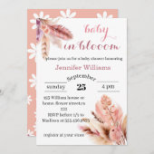 パンパスグラス開花の女の子シャワーで 招待状 (正面/裏面)