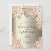 パンパスグラス風船シャンパン引退 招待状 (正面)