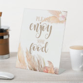 パンパスグラス食品テーブルの看板、ペデスタルの標識 台座サイン (インサイチュ)