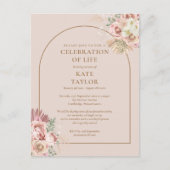 パンパスグラス アーチ お別れの会  追悼式 ポストカード (正面)