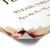 パンパスグラス ウェディングシャワー 結婚式ポスター ポスター (角)