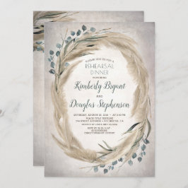 パンパスグラス&グリーンリーボホリハーサルディナー 招待状