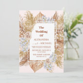 パンパスグラス ゴールドウェディング 招待状 (スタンド正面)