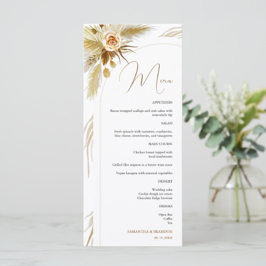 パンパスグラス トピック ウォーターカラー ボヘミアンワッディング メニュー (スタンド正面)