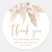 パンパスグラス トロピカル リーフ ベビーシャワー ステッカー (正面)