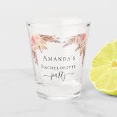 パンパスグラス、バチェロレッテ、ほのかなピンクの花 ショットグラス (正面)
