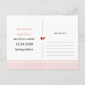 パンパスグラス、パーム葉スソフトピンク日付を保存 ポストカード (裏面)