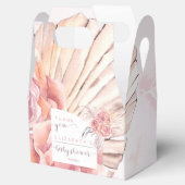パンパスグラス |ピンクのバラの赤ちゃんシャワー フェイバーボックス (オープン)